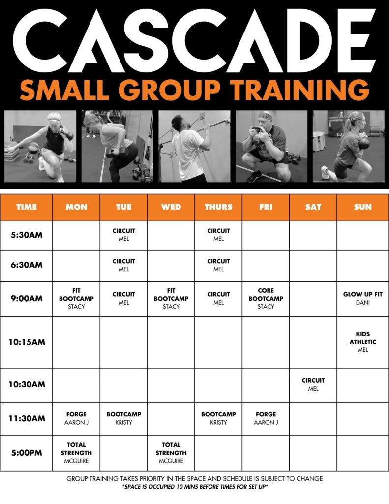 2026 FL Small Group Training Poster 85x11 1 | Cascade Athletic Club